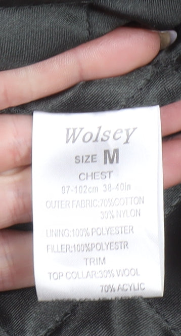 Mens UK Size M Wolsey Green Overcoat