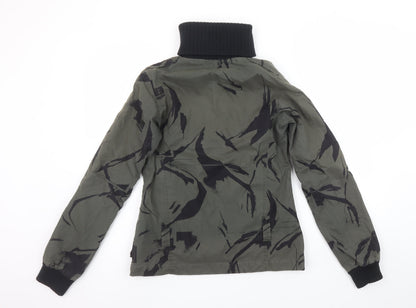 Addict Men's Green Camouflage XS Bomber Jacket Full Zip Cotton Blend