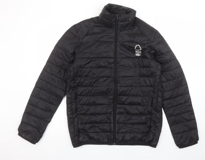 Mens UK Size S Forest Black Puffer Jacket