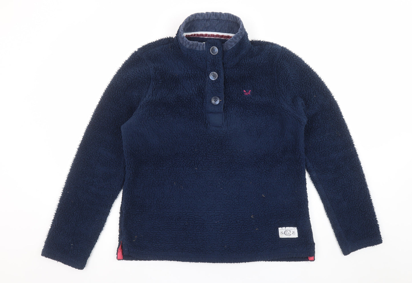 Womens UK Size 14 Crew Clothing Co Blue Henley Sweatshirt