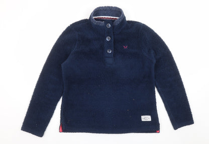 Womens UK Size 14 Crew Clothing Co Blue Henley Sweatshirt