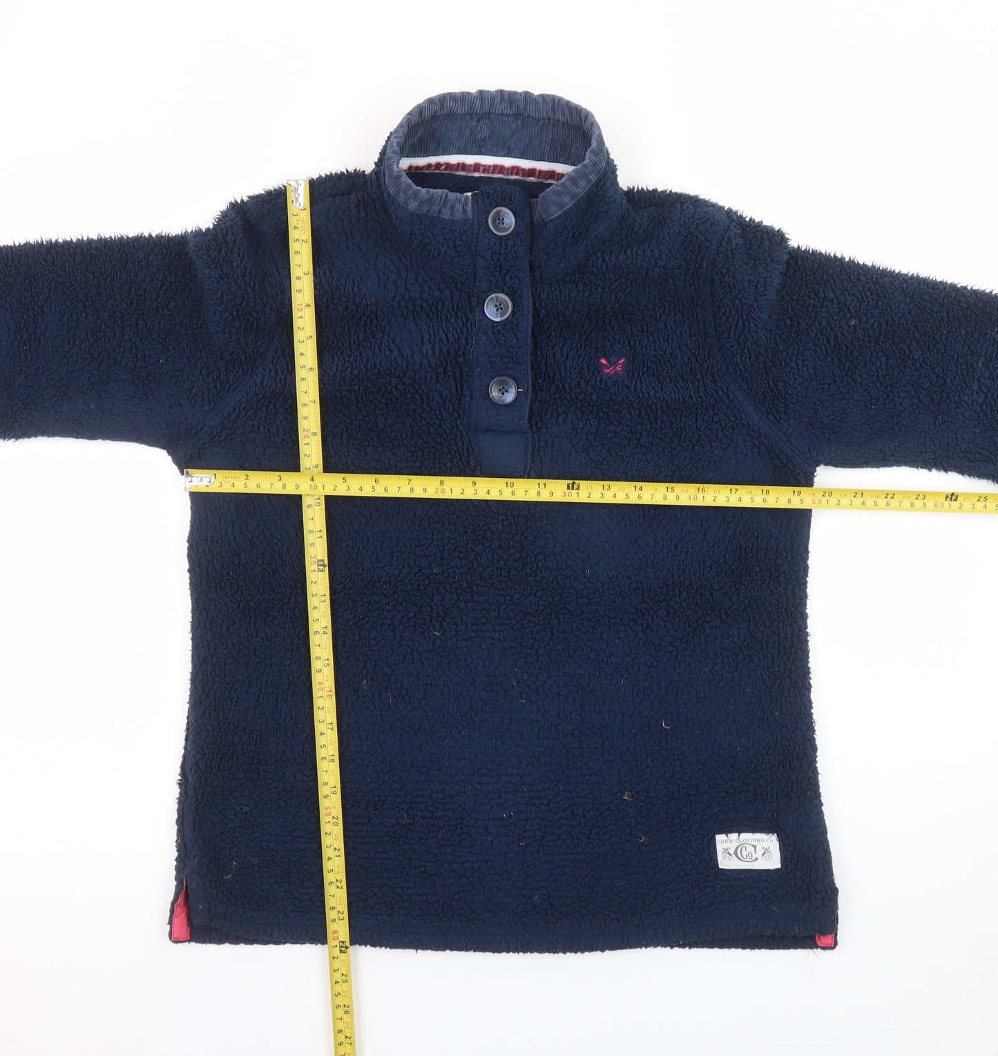 Womens UK Size 14 Crew Clothing Co Blue Henley Sweatshirt