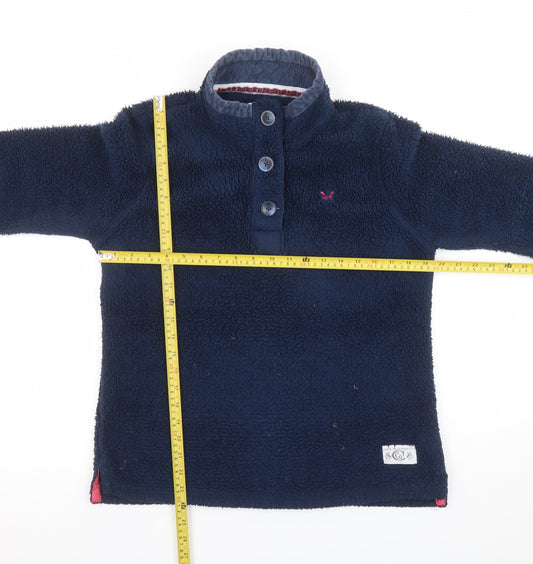 Womens UK Size 14 Crew Clothing Co Blue Henley Sweatshirt