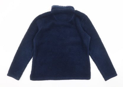 Womens UK Size 14 Crew Clothing Co Blue Henley Sweatshirt