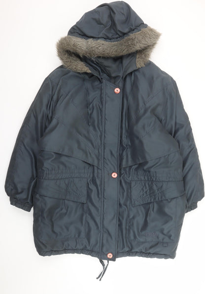 Womens UK Size L Micro by Trish Blue Parka Coat