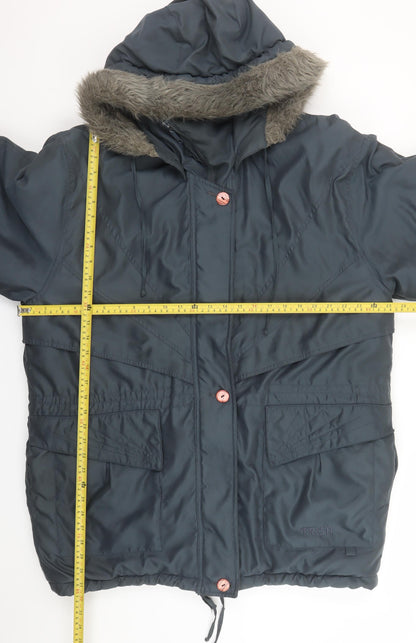 Womens UK Size L Micro by Trish Blue Parka Coat