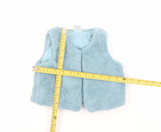 Teeny Weeny Unisex Baby Blue Faux Fur Waistcoat 18-24 Months Lined Soft Vest