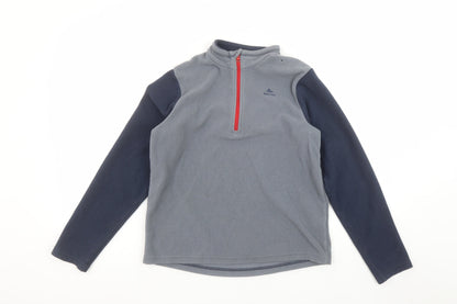 Quechua Boys Grey Fleece 1/4 Zip Pullover Sweatshirt 12-13 Years