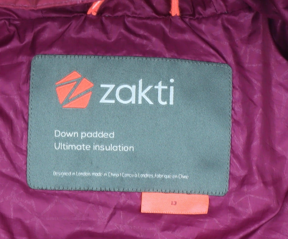 Girls UK Size 13 Years Zakti Pink Puffer Jacket
