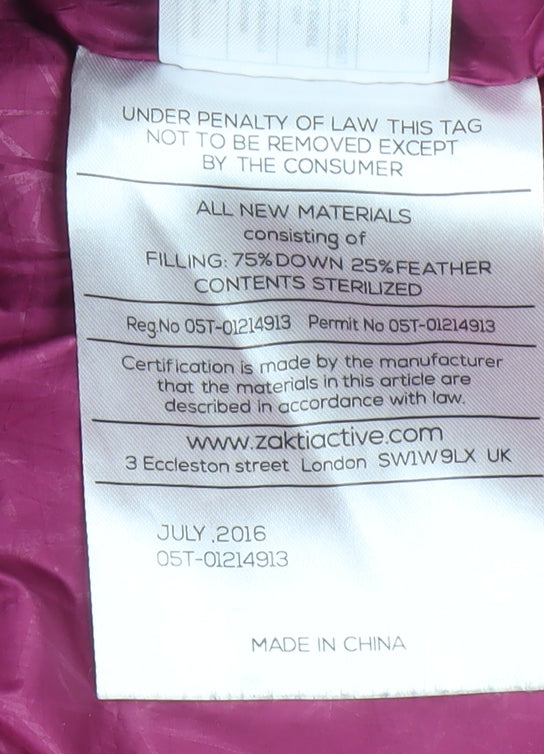 Girls UK Size 13 Years Zakti Pink Puffer Jacket