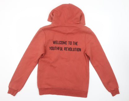 Mens UK Size S Gray New York Red Pullover Hoodie