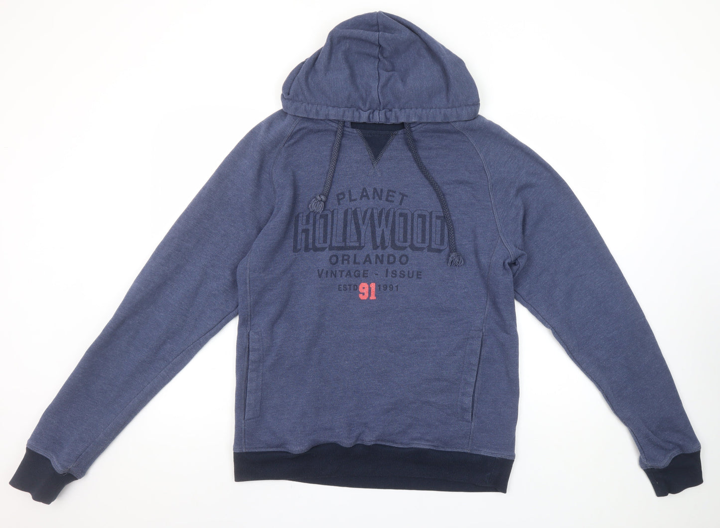 Mens UK Size L Planet Hollywood Blue Pullover Hoodie