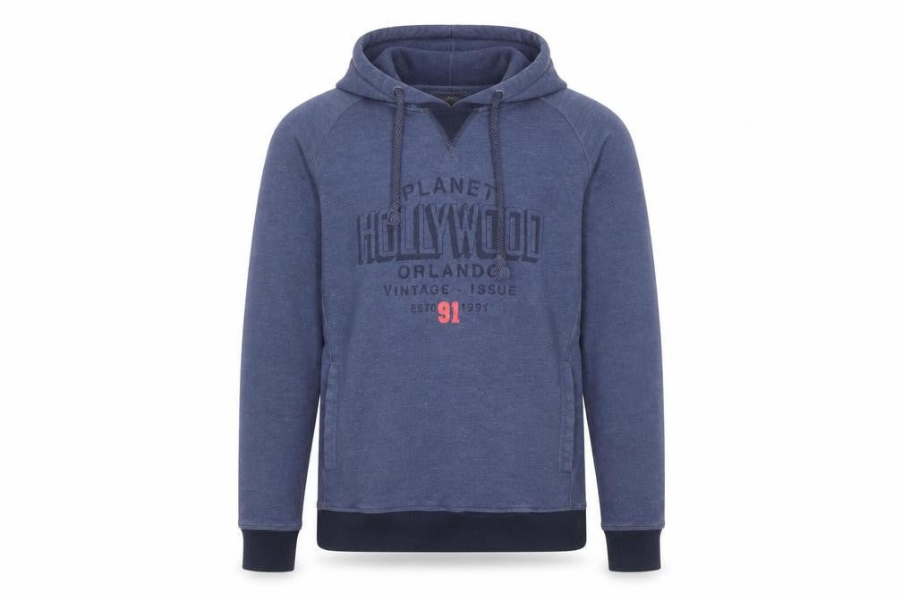 Mens UK Size L Planet Hollywood Blue Pullover Hoodie