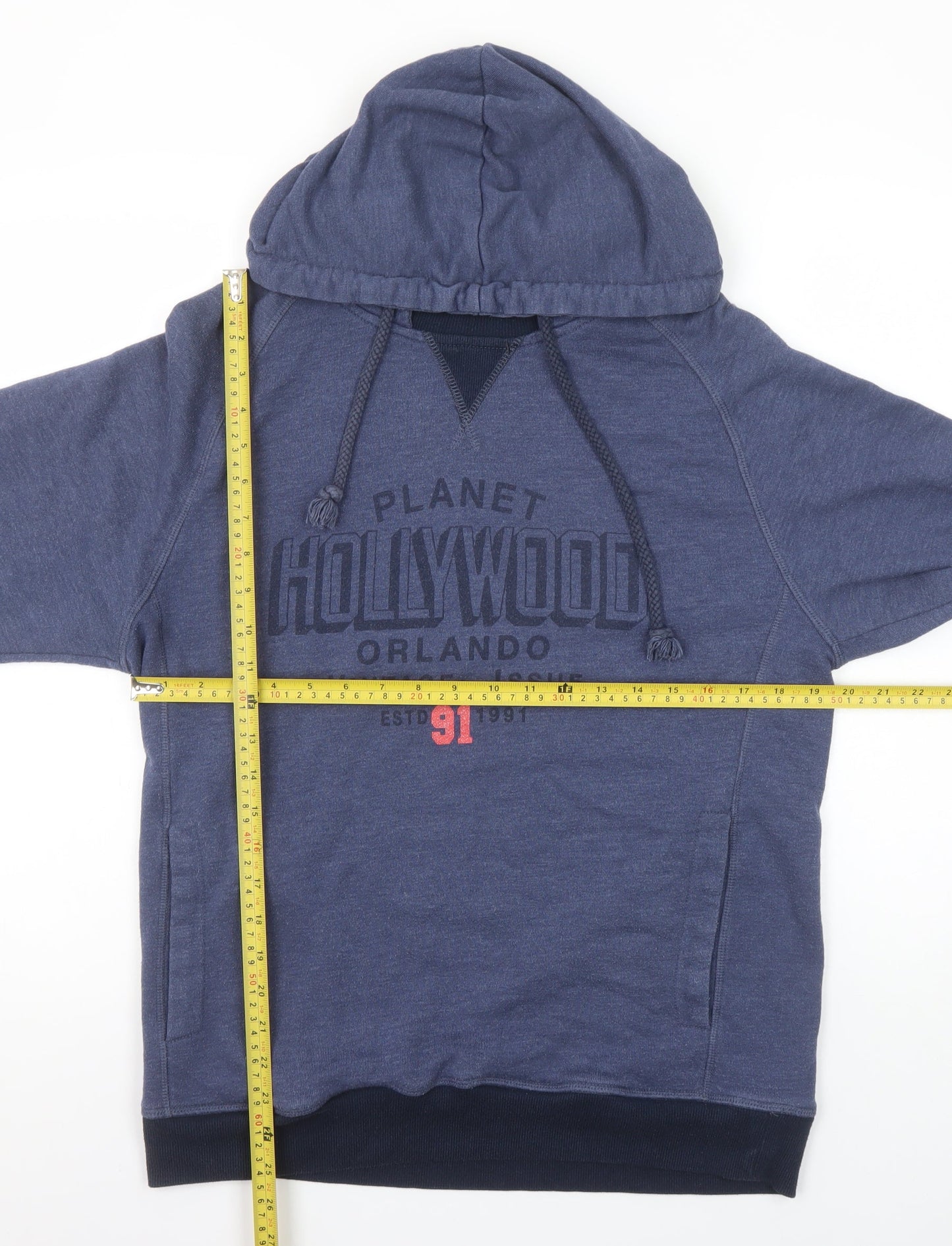 Mens UK Size L Planet Hollywood Blue Pullover Hoodie