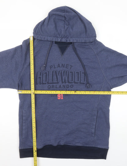 Mens UK Size L Planet Hollywood Blue Pullover Hoodie