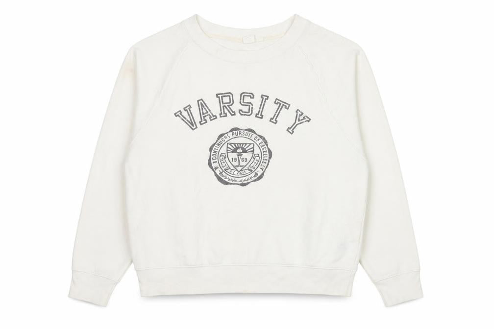 Gap Women’s Beige Varsity Pullover Sweatshirt M Cotton Blend