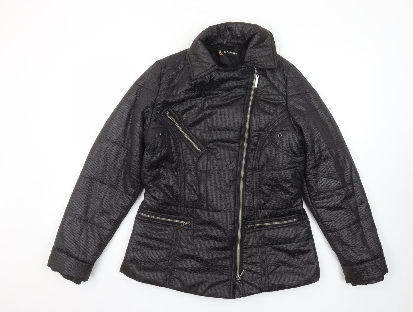 Womens UK Size 10 Kaleidoscope Black Puffer Jacket