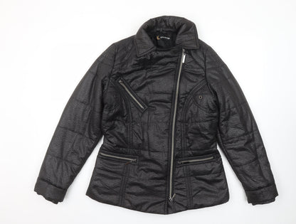 Womens UK Size 10 Kaleidoscope Black Puffer Jacket