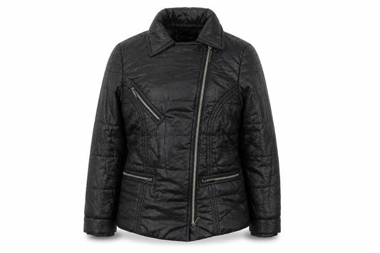 Womens UK Size 10 Kaleidoscope Black Puffer Jacket