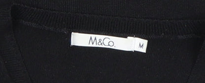 Womens UK Size M M&Co Black Basic Blouse