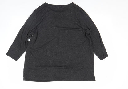 Womens UK Size L George Black Basic T-Shirt