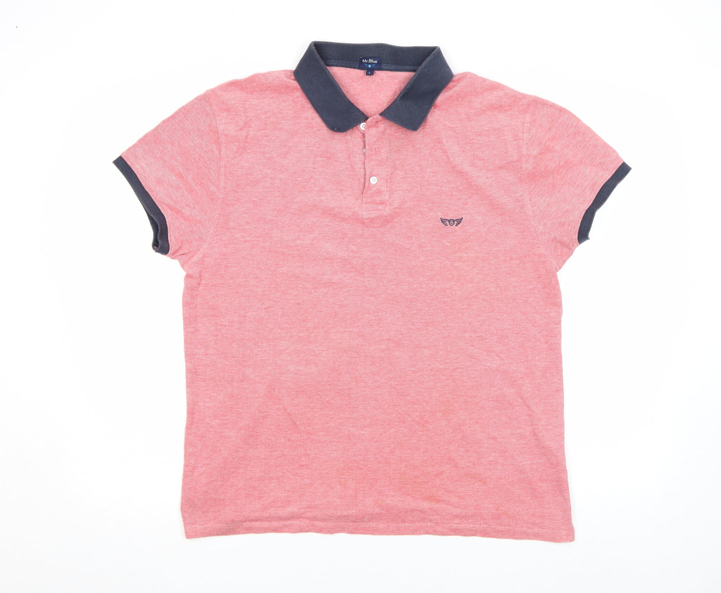 Mens UK Size L Mr. Blue Cotton Polo Shirt