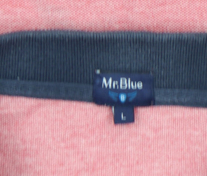 Mens UK Size L Mr. Blue Cotton Polo Shirt