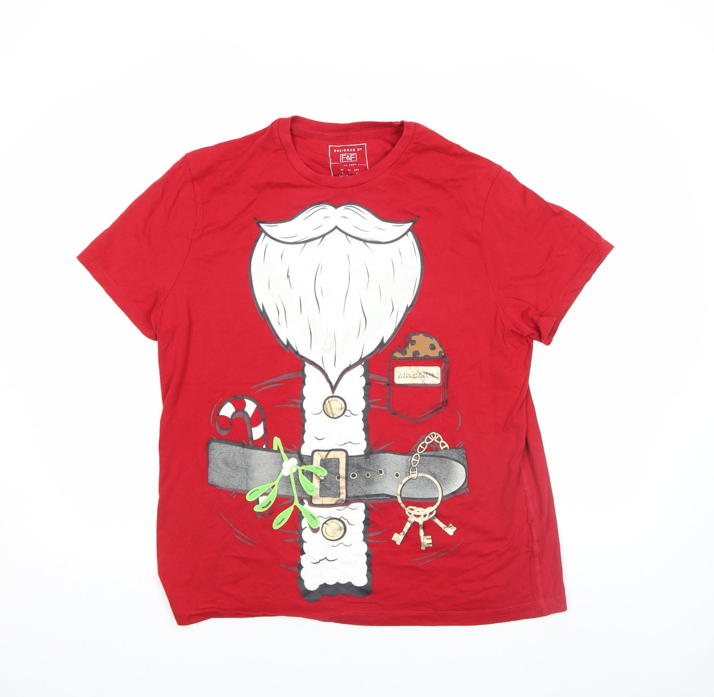 Mens UK Size L F&F Red  T-Shirt