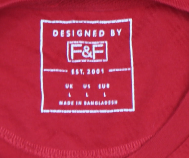 Mens UK Size L F&F Red  T-Shirt