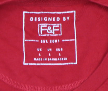 Mens UK Size L F&F Red  T-Shirt