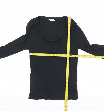 Womens UK Size L John Lewis ANYDAY Black Basic T-Shirt