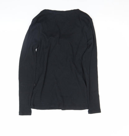 Womens UK Size L John Lewis ANYDAY Black Basic T-Shirt