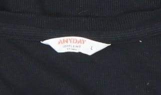 Womens UK Size L John Lewis ANYDAY Black Basic T-Shirt