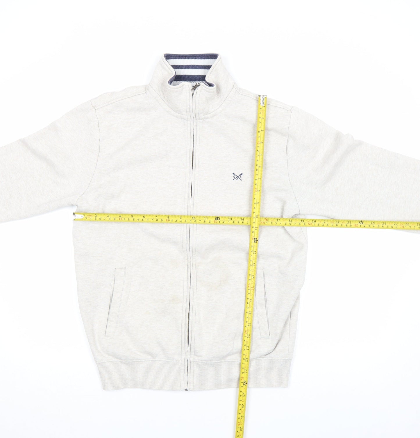 Mens UK Size S Crew Clothing Company Beige Full Zip Sweatshirt