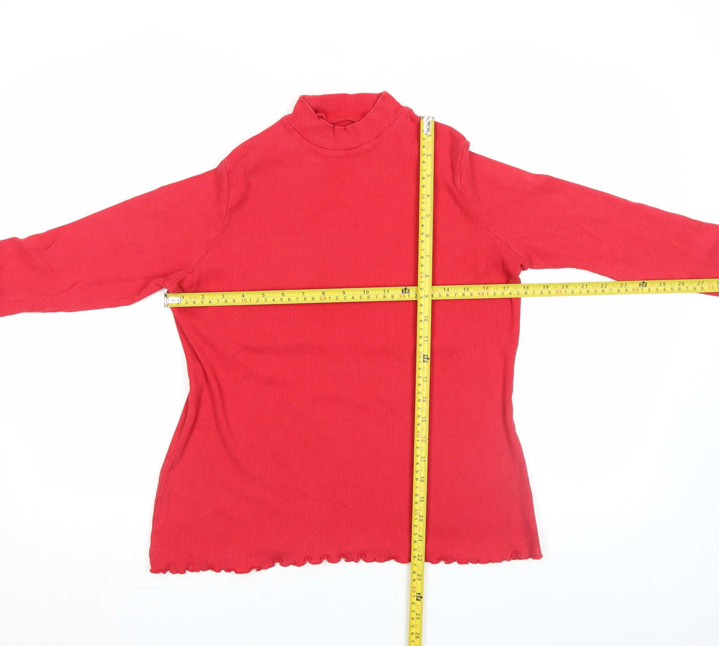 Womens UK Size L Marks and Spencer Red Basic T-Shirt