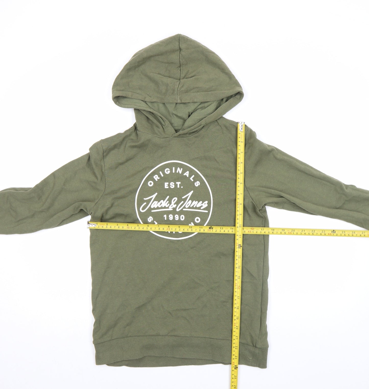 Boys UK Size 164 JACK & JONES Green Pullover Hoodie