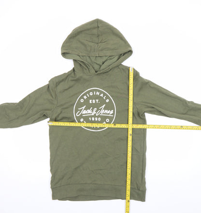 Boys UK Size 164 JACK & JONES Green Pullover Hoodie