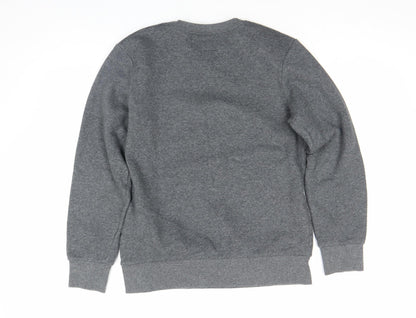 Converse Boys Grey 12-13 Years Pullover Fleece Sweatshirt Crew Neck Logo Jumper