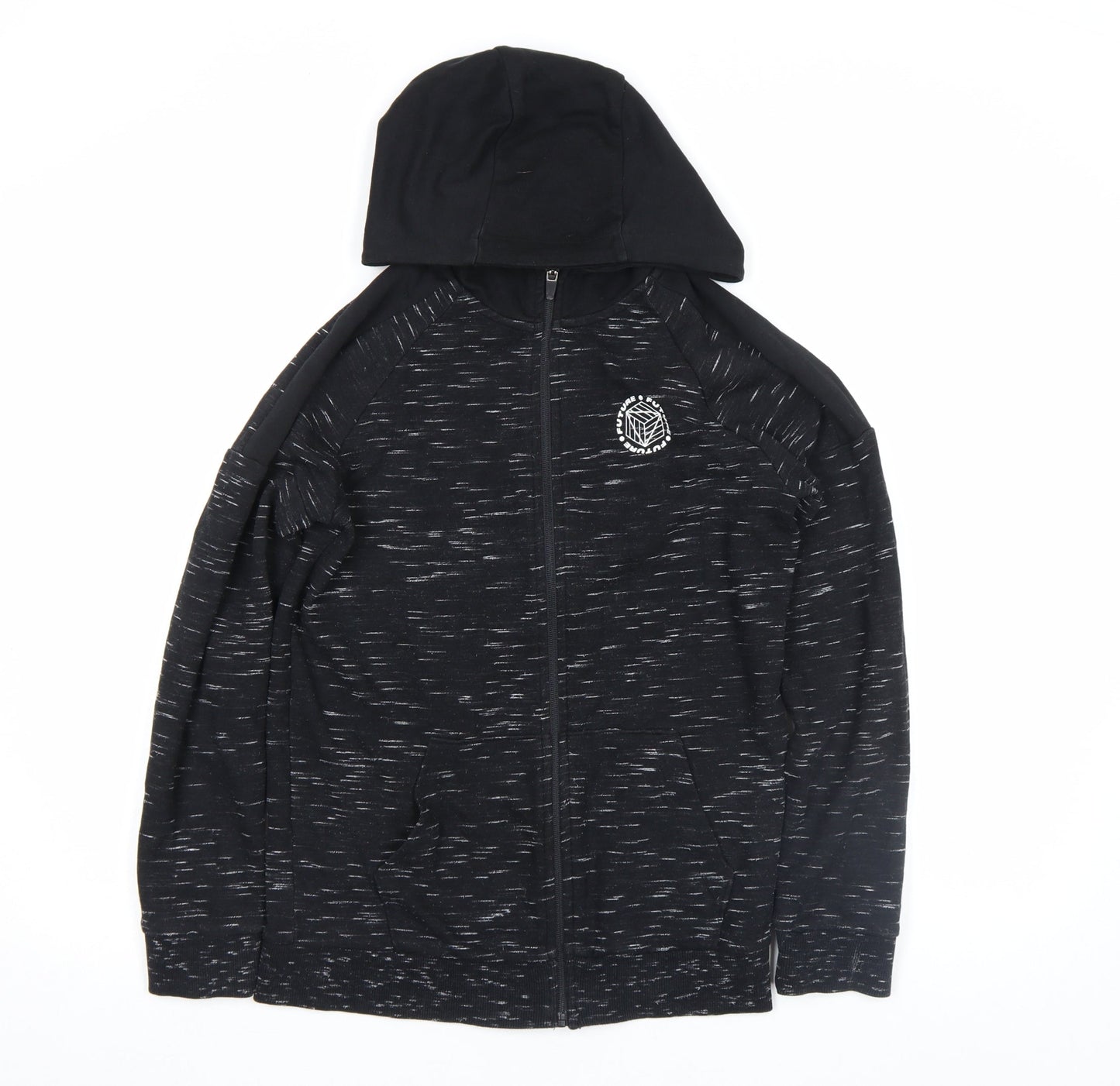 Boys UK Size 12-13 Years F&F Black Full Zip Hoodie