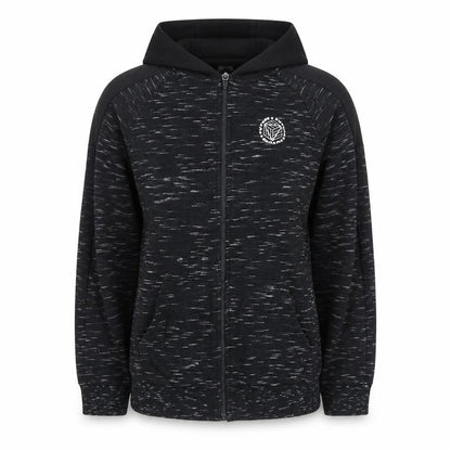 Front view of F&F boys’ black full zip hoodie 12-13 years gamer print cotton blend