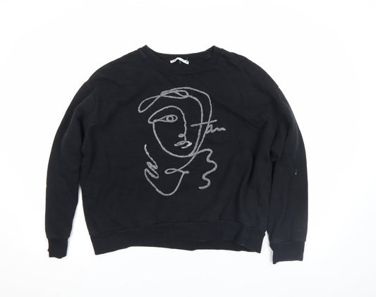 Womens UK Size M Zapa Black Pullover Sweatshirt