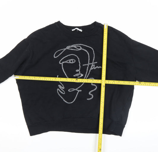 Womens UK Size M Zapa Black Pullover Sweatshirt