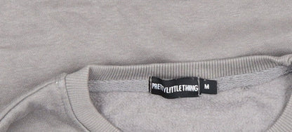 Womens UK Size M PRETTYLITTLETHING Grey Pullover Sweatshirt