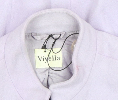 Viyella Women Purple Wool Cashmere Blend Button Jacket Size 10