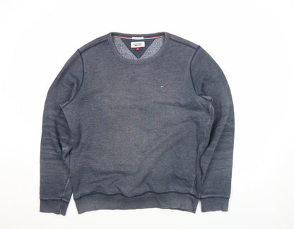 Mens UK Size L Hilfiger Denim Blue Pullover Sweatshirt