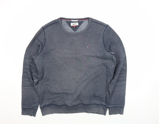 Mens UK Size L Hilfiger Denim Blue Pullover Sweatshirt