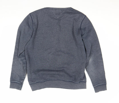 Mens UK Size L Hilfiger Denim Blue Pullover Sweatshirt