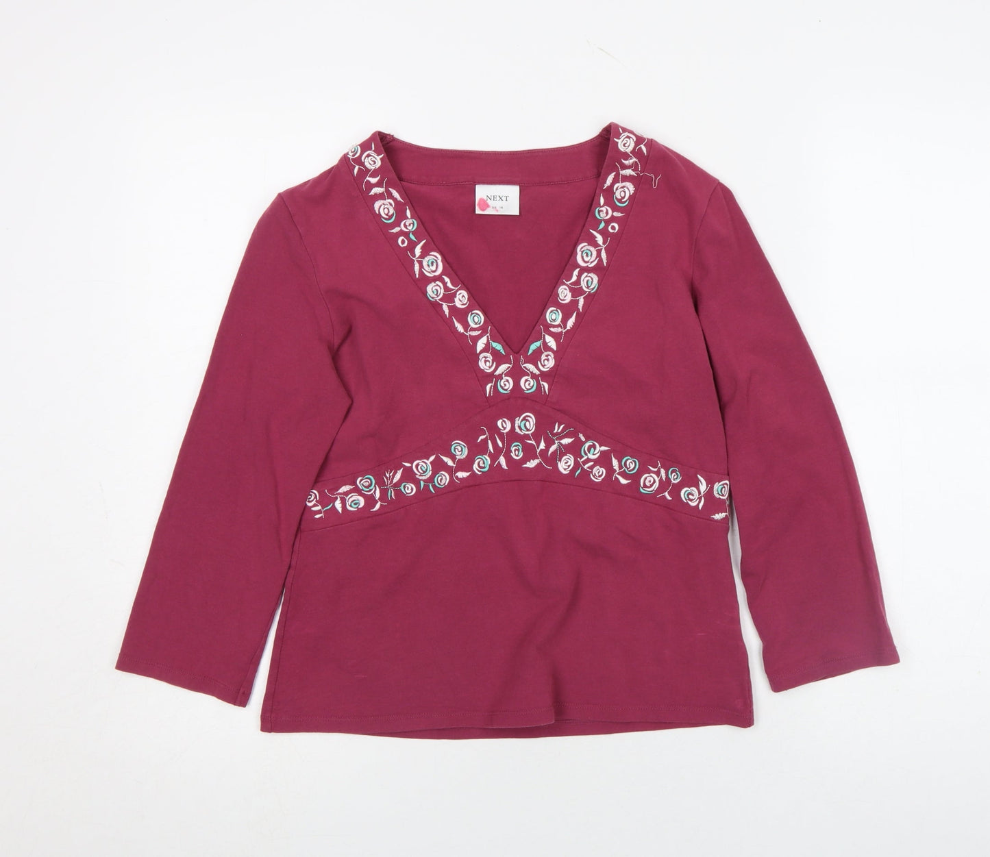 Womens UK Size 14 NEXT Red Tunic T-Shirt