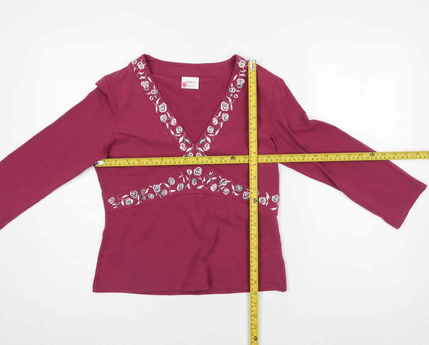 Womens UK Size 14 NEXT Red Tunic T-Shirt