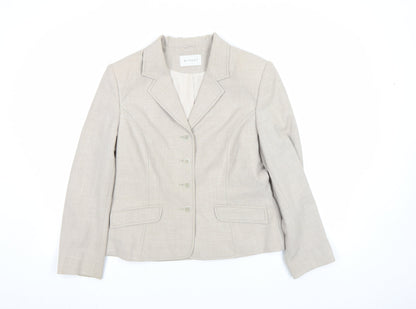 Minuet Women Beige Classic Single-Breasted Blazer Size 12